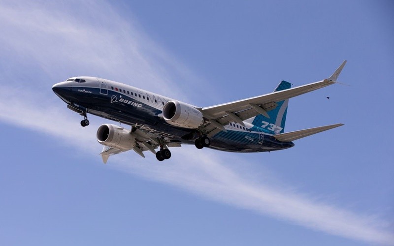 Máy bay Boeing 737 MAX hạ cánh sau chuyến bay thử tại Boeing Field, Washington, Mỹ, ngày 29/6/2020. (Ảnh: Reuters)