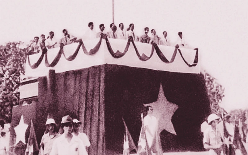 Ngày 2/9/1945, tại Quảng trường Ba Đình lịch sử, Chủ tịch Hồ Chí Minh đọc Tuyên ngôn Độc lập, khai sinh nước Việt Nam Dân chủ Cộng hòa. (Ảnh: Tư liệu)