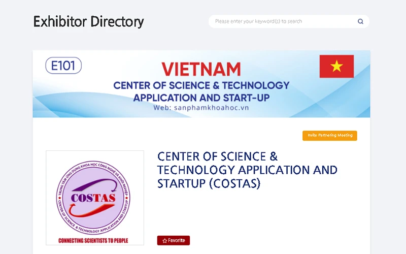 Doanh nghiệp Việt Nam tham gia Tuần lễ Đối tác Bio Asean - Hàn Quốc 2021 trưng bày sản phẩm và giới thiệu công ty trên Triển lãm online. 