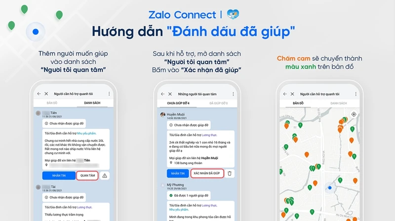 Zalo Connect là tính năng giúp người dân tìm kiếm sự giúp đỡ từ cộng đồng về lương thực, thuốc men, nhu yếu phẩm hoặc kết nối nhanh với các bác sĩ, chuyên gia y khoa để được tư vấn y tế từ xa. 