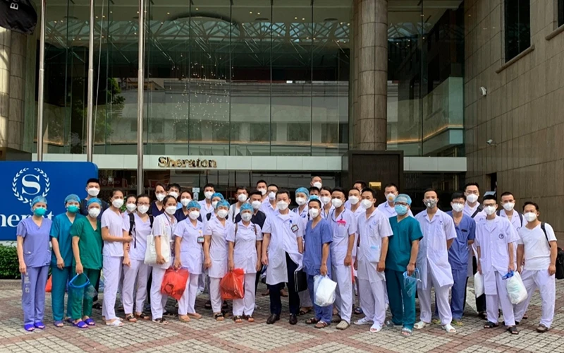 Đoàn y bác sĩ số 2 tỉnh Hà Nam hỗ trợ TP Hồ Chí Minh chống dịch.  Ảnh: NVCC