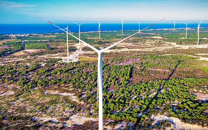 Cụm trang trại điện gió do doanh nghiệp nước ngoài đầu tư tại Quảng Bình.