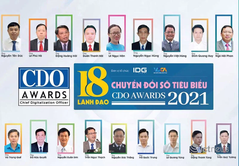 18 lãnh đạo chuyển đổi số Việt Nam tiêu biểu năm 2021 đã được vinh danh trong khuôn khổ Hội thảo quốc gia về Chính phủ điện tử.