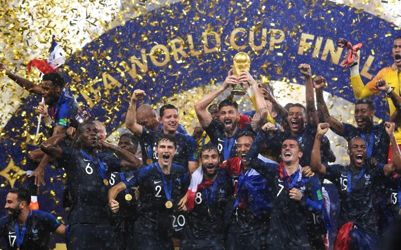Khoảnh khắc đội tuyển Pháp đăng quang ở World Cup 2018. (Ảnh: Getty Images)