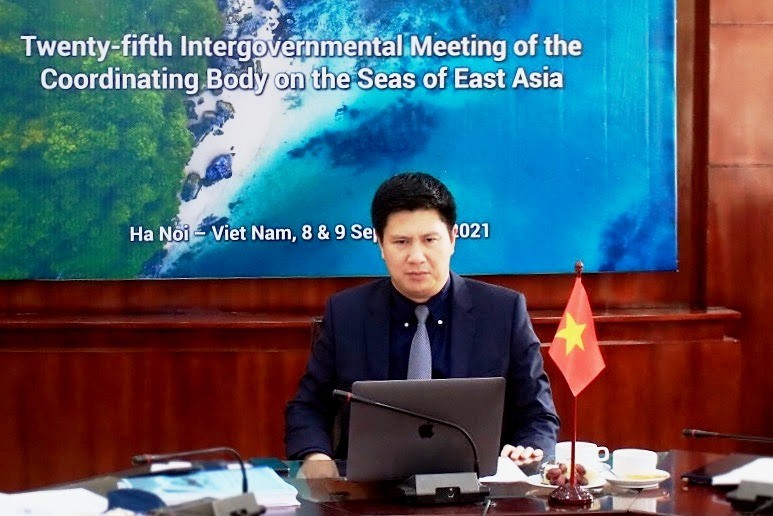 Phó Tổng cục trưởng Nguyễn Quế Lâm chủ trì Hội nghị IGM25 - Phần thứ nhất từ đầu cầu Tổng cục Biển và Hải đảo Việt Nam.