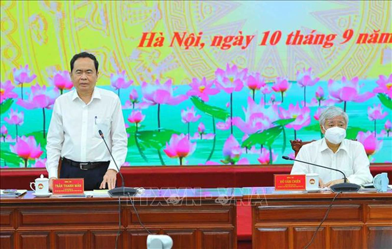 Phó Chủ tịch Thường trực Quốc hội Trần Thanh Mẫn phát biểu chỉ đạo tại buổi làm việc. (Ảnh: Minh Đức/TTXVN)