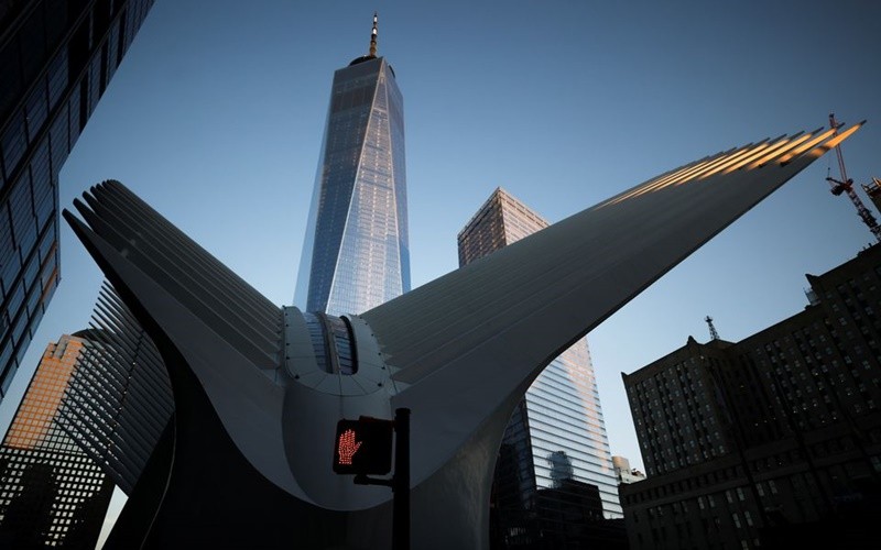 Hình ảnh tòa tháp của Trung tâm Thương mại thế giới trong ngày 11/9/2021. (Ảnh: Reuters)