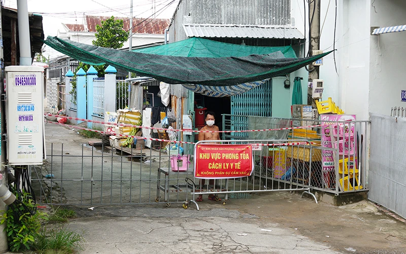 Một khu cách ly y tế trên đường Huỳnh Tấn Phát, phường Vĩnh Hiệp, TP Rạch Giá.