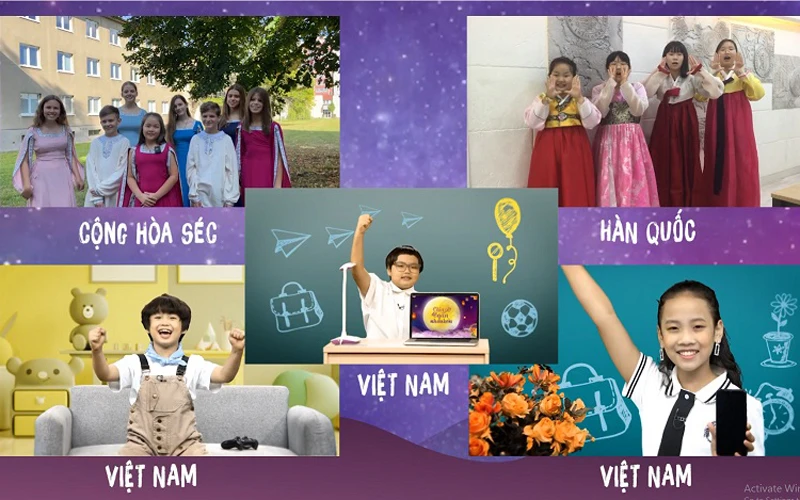 Chương trình kết nối các em nhỏ với bạn bè người Việt ở nước ngoài và trẻ em các nước trên thế giới. (Nguồn ảnh: VTV) 