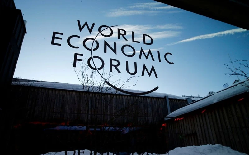 Biểu tượng của WEF lần thứ 50 tại Davos, ngày 21/1/2020. (Ảnh: Reuters)
