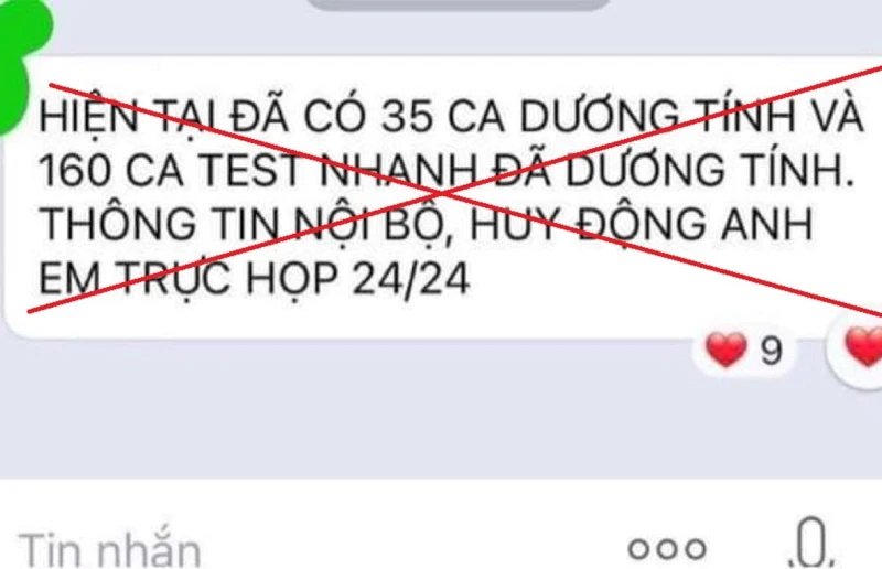 Thông tin lan truyền về 35 ca dương tính trên các nhóm kín facebook và zalo tại Quảng Trị là sai sự thật.