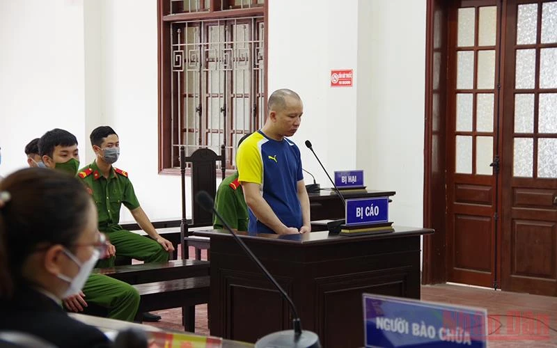 Bị cáo Nguyễn Mạnh Cường tại phiên tòa.