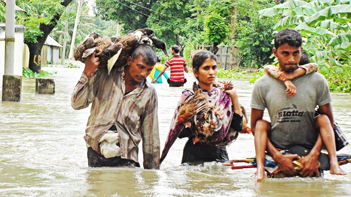 Lũ lụt tại Bangladesh khiến người dân nghèo mất nhà cửa và sinh kế. Ảnh: CONCERN WORLDWIDE US