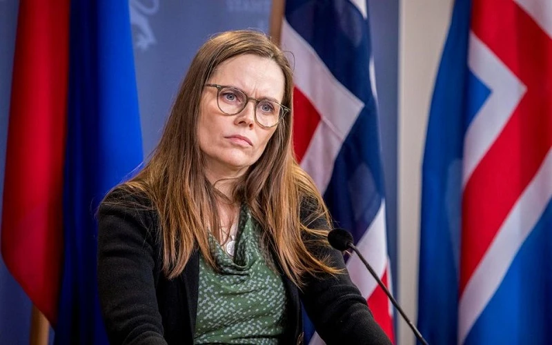 Nữ Thủ tướng Katrin Jakobsdottir của Iceland tại một cuộc họp báo ở Oslo, Na Uy, ngày 3/2/2020. (Ảnh: Reuters)