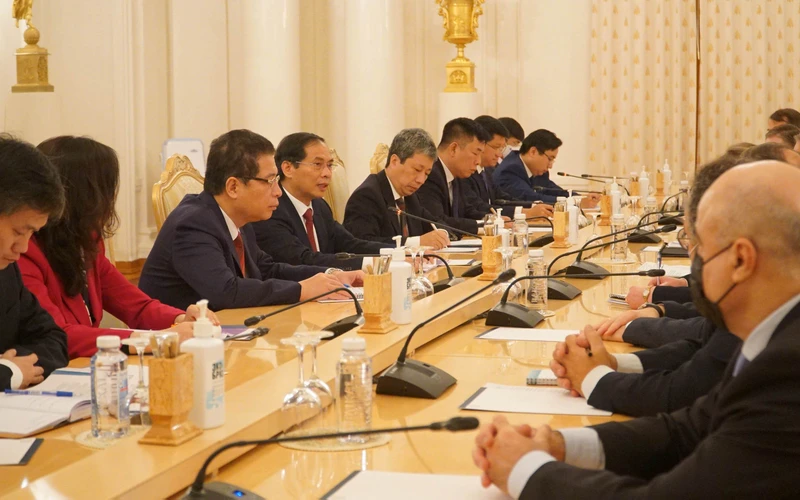 Bộ trưởng Bùi Thanh Sơn đề nghị tăng cường hợp tác nghiên cứu chung trong nhiều lĩnh vực. (Ảnh: QUẾ ANH)