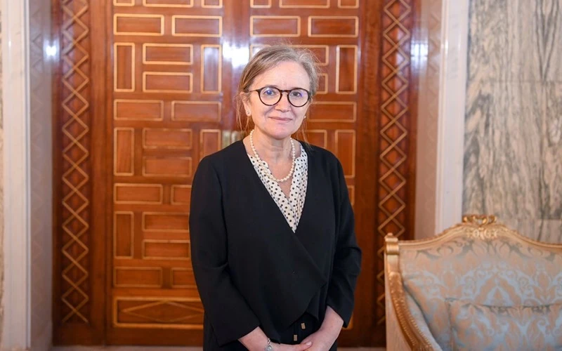 Bà Najla Bouden Romdhane trong cuộc họp với Tổng thống Kais Saied, tại Tunis, ngày 29/9. (Ảnh: Reuters)