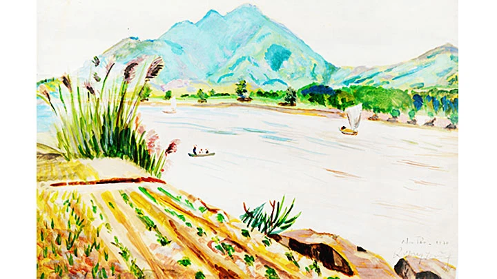 “Núi Tản”, mầu nước của Quang Dũng (1970).