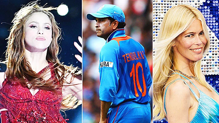Ca sĩ Shakira, siêu sao cricket Sachin Tendulkar và siêu mẫu Claudia Schiffer (trái sang) bị liệt kê trong Hồ sơ Pandora. Ảnh: ICIJ