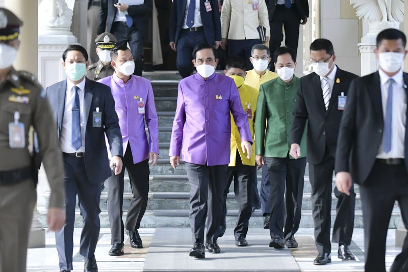 Thủ tướng Thái Lan Prayut Chan-o-cha trước cuộc họp Chính phủ ngày 5/10. (Ảnh: Chính phủ Thái Lan)