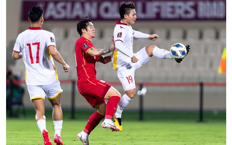Việt Nam đã chơi một trận không hề tồi trước đối thủ mạnh Trung Quốc. (Ảnh: VFF) 