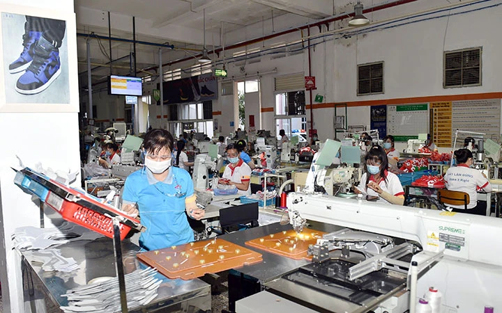 Sản xuất tại Công ty Ching Luh Việt Nam (Khu công nghiệp Thuận Đạo, Long An). Ảnh: VIẾT CHUNG