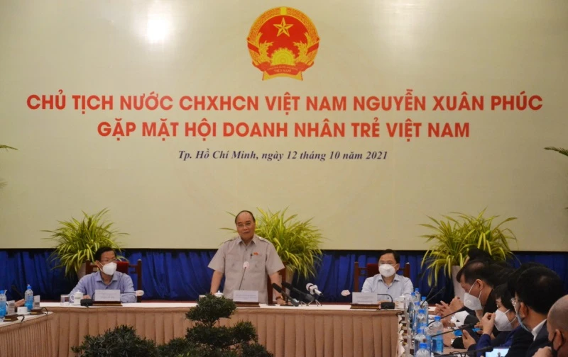 Chủ tịch nước phát biểu tại buổi gặp mặt Hội Doanh nhân trẻ Việt nam.