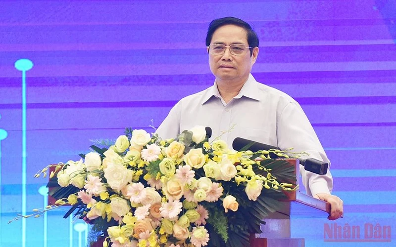 Thủ tướng Phạm Minh Chính phát biểu tại Hội thảo. (Ảnh: TRẦN HẢI)