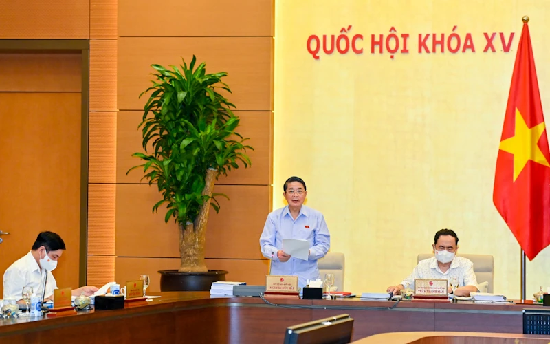Phó Chủ tịch Quốc hội Nguyễn Đức Hải điều hành nội dung phiên họp. (Ảnh: Duy Linh)