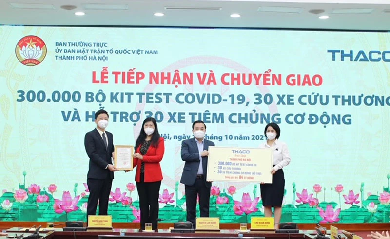 TP Hà Nội tiếp nhận ủng hộ của Công ty cổ phần ô-tô Trường Hải (THACO).
