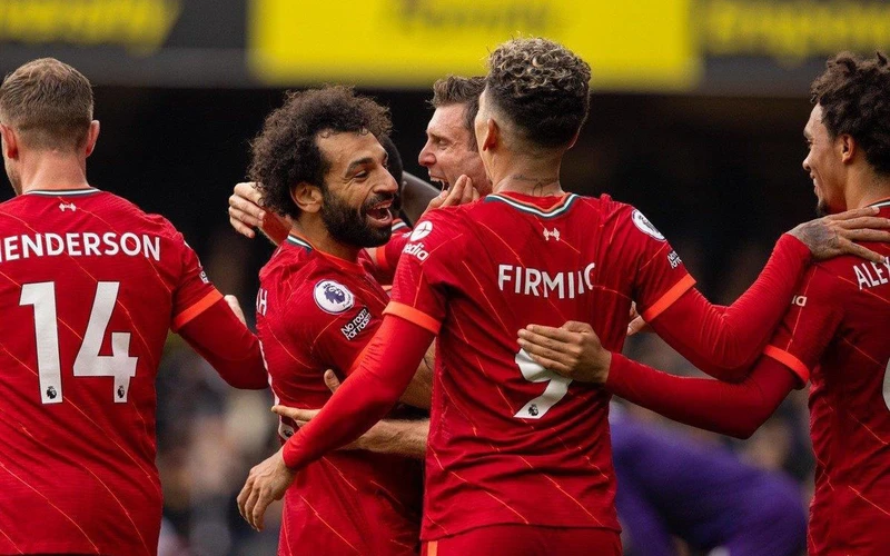 Liverpool lên ngôi đầu Premier League. (Nguồn: Getty Images/TTXVN)