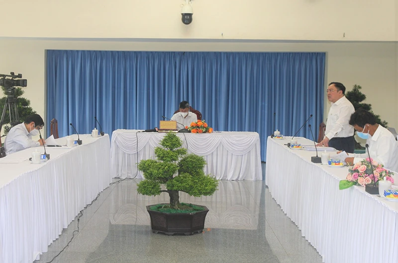 Quang cảnh họp Ban Chỉ đạo phòng, chống dịch Covid-19 tỉnh Đồng Nai.