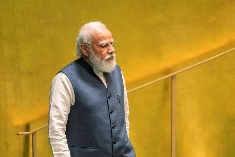 Thủ tướng Ấn Độ Narendra Modi đến dự Phiên họp thứ 76 của Đại hội đồng Liên hợp quốc tại thành phố New York, Mỹ, ngày 25/9. Ảnh: Reuters. 