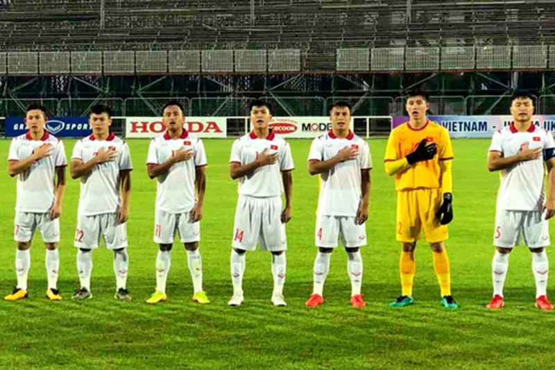 Đội tuyển U23 Việt Nam trong trận giao hữu thắng 3-0 U23 Kyrgyzstan. (Ảnh: VFF)