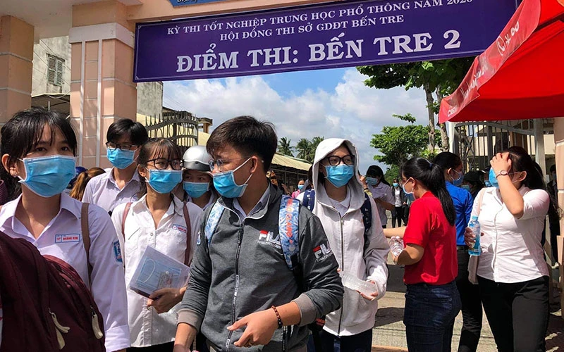 Học sinh tại tỉnh Bến Tre sẽ trở lại lớp học trực tiếp sau thời gian học trực tuyến để phòng, chống dịch Covid-19.