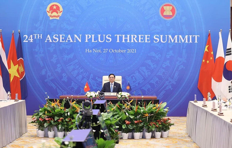 Thủ tướng Phạm Minh Chính tham dự Hội nghị cấp cao ASEAN +3 lần thứ 24. (Ảnh: TTXVN)