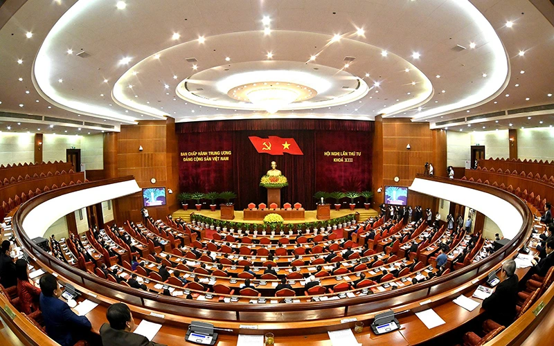 Toàn cảnh Hội nghị lần thứ tư, Ban Chấp hành Trung ương Đảng khóa XIII. Ảnh: Nguyễn Đăng