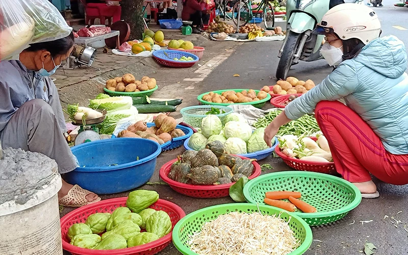 Tại các chợ truyền thống ở Thái Bình,mặt hàng rau, củ, quả hiện khá đắt đỏ.