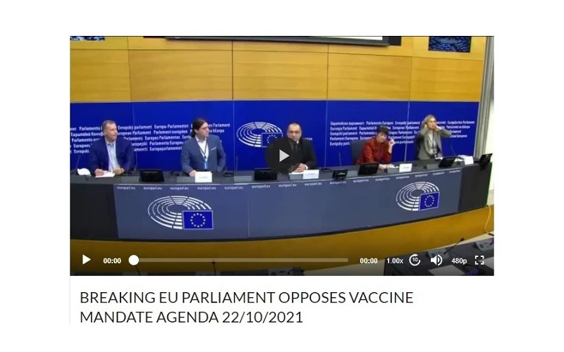 Đoạn video chỉ cho thấy 4 thành viên của Nghị viện châu Âu phản đối việc sử dụng thẻ thông hành vaccine Covid-19, chứ không phải toàn bộ nghị viện. 