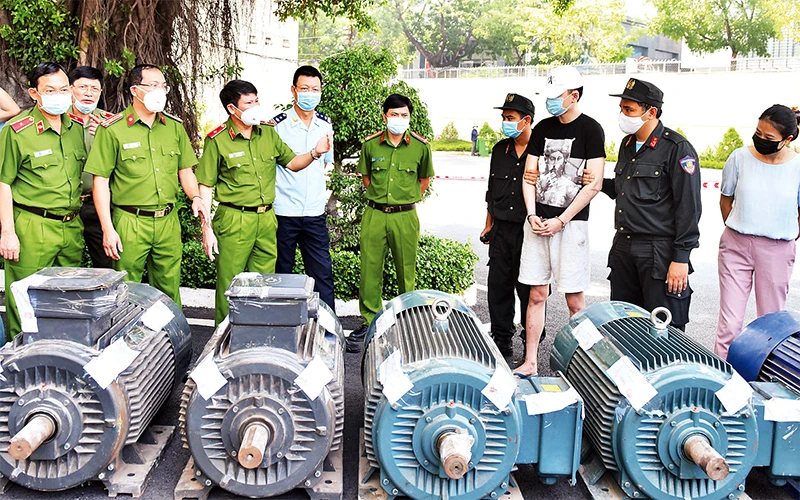 Ma túy được các đối tượng ngụy trang trong các máy bơm trong một vụ án do Bộ Công an và Công an TP Hồ Chí Minh phối hợp triệt phá. Ảnh: Bộ Công an