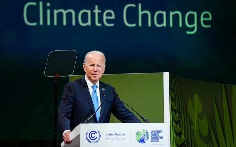 Tổng thống Mỹ Joe Biden phát biểu tại Hội nghị COP26 ở Glasgow, Scotland. (Ảnh: Reuters)
