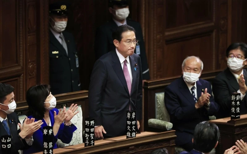 Ông Fumio tái đắc cử Thủ tướng Nhật Bản trong ngày đầu tiên của kỳ họp Quốc hội đặc biệt, ngày 10/11. (Ảnh: Kyodo)