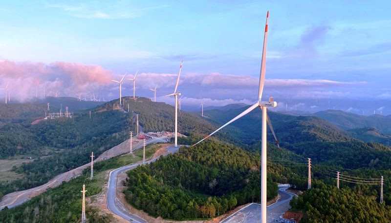 Dự án điện gió tại tỉnh Quảng Trị. (Ảnh do Công ty cổ phần xây lắp điện I cung cấp)