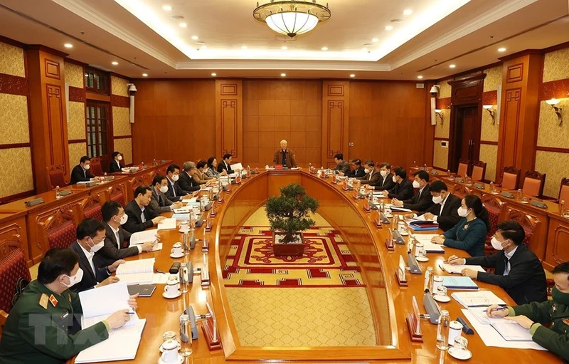 Tổng Bí thư Nguyễn Phú Trọng chủ trì họp Thường trực Ban Chỉ đạo Trung ương về phòng, chống tham nhũng, tiêu cực. 