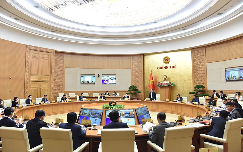 Ngày 18/11, tại Trụ sở Chính phủ, Thủ tướng Phạm Minh Chính chủ trì Phiên họp Chính phủ chuyên đề pháp luật tháng 11/2021, thảo luận về 6 đề nghị xây dựng các dự án luật.