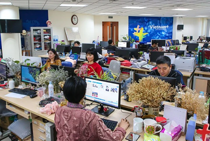 Tòa soạn Báo điện tử VietnamPlus, đơn vị vừa được Phó Thủ tướng ký quyết định phê duyệt thành báo điện tử đối ngoại quốc gia giai đoạn 2022-2030. Ảnh: TTXVN