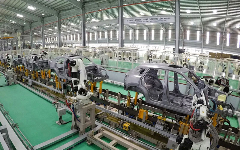 Nhà máy sản xuất ô-tô Thaco Mazda của Công ty cổ phần Ô-tô Trường Hải (THACO) tại Khu kinh tế mở Chu Lai, tỉnh Quảng Nam. (Ảnh: VỸ PHONG) 