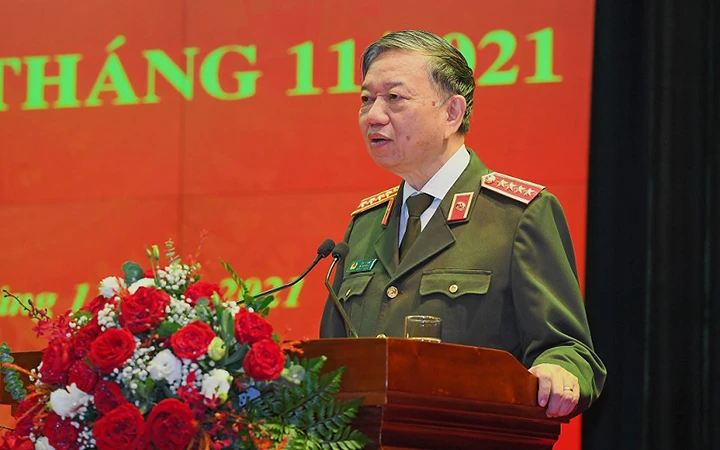 Bộ trưởng Công an Tô Lâm phát biểu chỉ đạo tại Hội nghị.