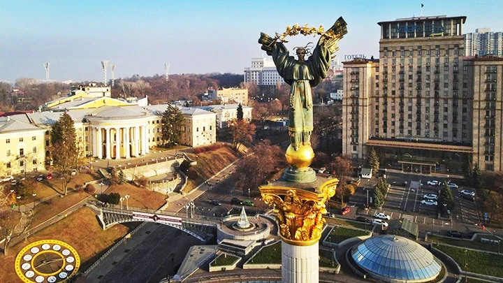Quảng trường Độc Lập tại thủ đô Kiev.