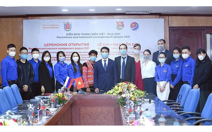Lễ khai mạc Diễn đàn Thanh niên Việt-Nga 2021.Ảnh: Trung tâm Khoa học và Văn hóa Nga tại Hà Nội