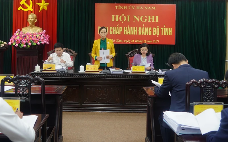 Hội nghị Ban chấp hành Đảng bộ tỉnh Hà Nam.